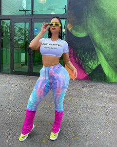 Fluorescent Color Stacked Pants